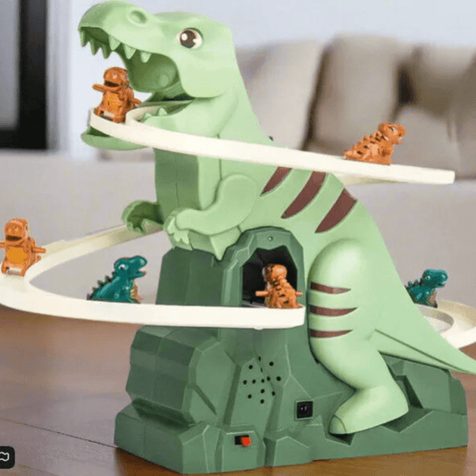 Electric Dinosaur Slide Track Climbing Toy with Music