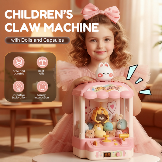 Children’s Cute Animal Claw Machine with Dolls and Capsules